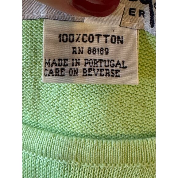 Lilly Pulitzer Tank Top Women Small Green Knit Cotton Crew‎ Neck Preppy Coastal - Picture 10 of 11